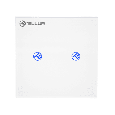 Tellur Smart WiFi switch, SS2N, with/without Neutral, 2 ports, 1800W, 10A