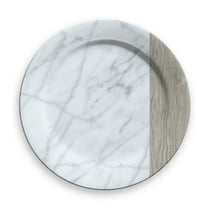 Life Happens Melamine Faux Mixed Material Carrara & French Oak Charger