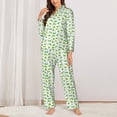thumbnail image 2 of Fotbe Frogs Jumping Pattern Long Sleeve Pajama Set for Women,Sleepwear Set,2-piece Loungewear Set,Soft PJs Comfy Nightwear with Pockets -XX-Large, 2 of 7