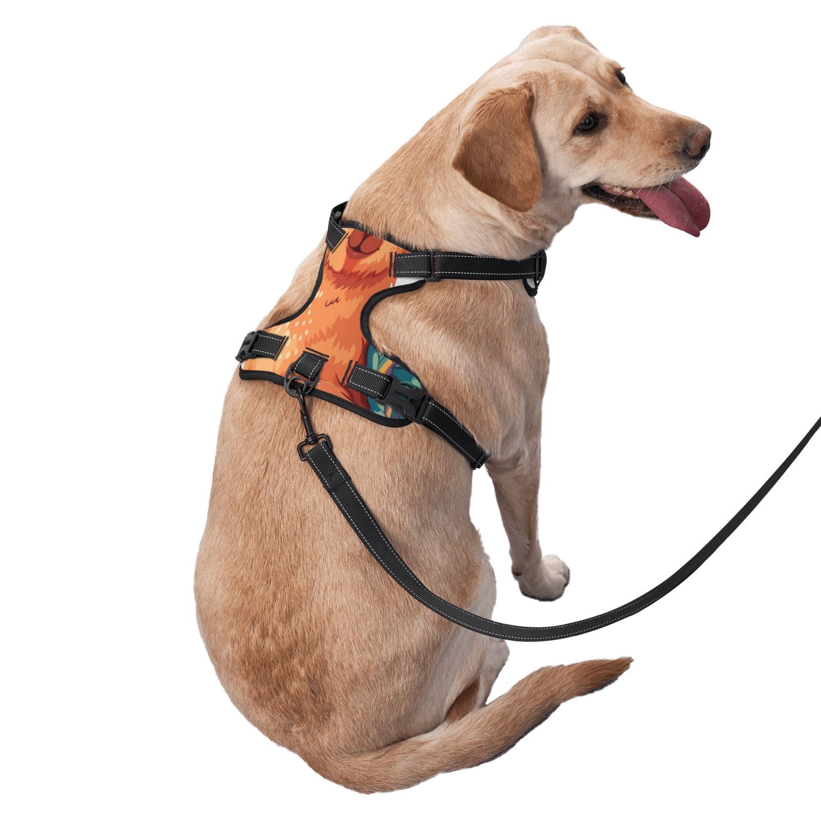 Fuzoiu Cozy Knitting Llama Print Reflective Dog Harness,Adjustable, Breathable Pet Vest,Dog Harness No Pull,No Choke Pet Vest for Small, Medium, and Large Dogs-Small