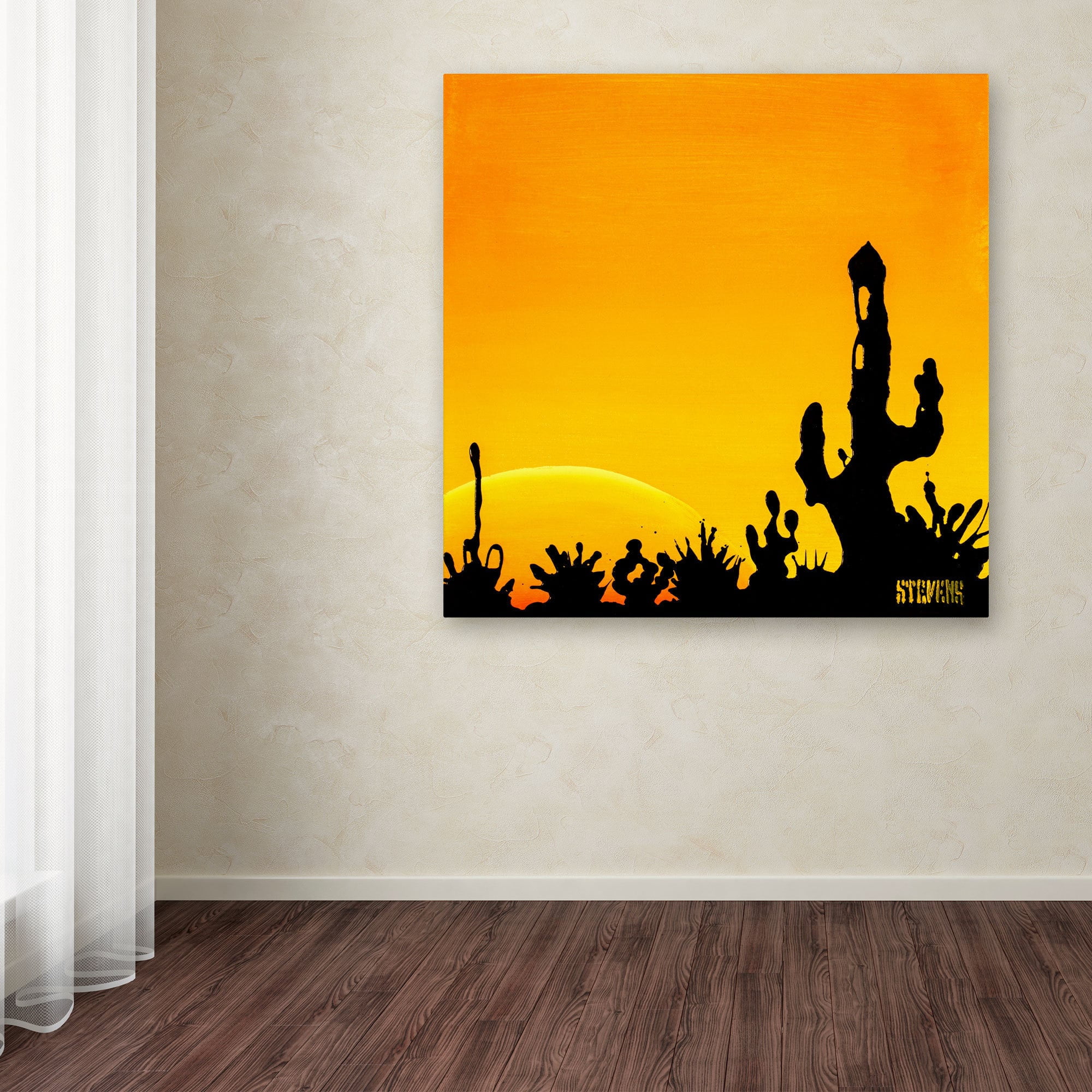 Trademark Fine Art "Saguaro Sunset" Canvas Art by Roderick Stevens