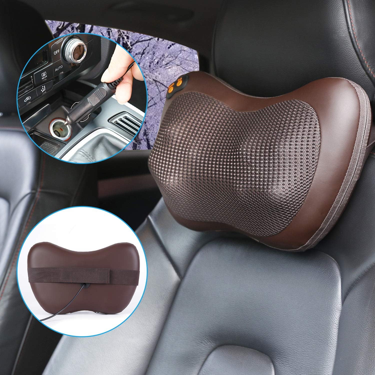 Ikristin Shiatsu Back and Neck Massager Ikristin Tissue Kneading Massage Pillow with Heat