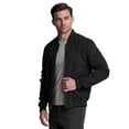 thumbnail image 4 of WenVen Men's Bomber Jacket Spring Coat Lightweight Long Sleeve Windproof Work Outerwear Black L, 4 of 12