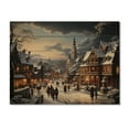 thumbnail image 3 of Designart "Carnival in the Winter Village IV" Landscapes Print on Natural Pine Wood, 3 of 5