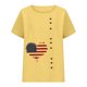 thumbnail image 3 of Camiseta Casual de Manga Corta con Botón de Cuello Redondo de las Mujeres, Tops Cortos para las Mujeres, 3 of 3