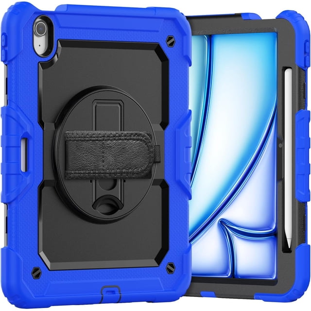 Funda Protectora para IPad Air de 11 Pulgadas, 10.9 Pulgadas con Soporte Giratorio de 360 ° (Azul)