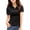 Black, variant on OSOLU Solid Color Women Casual Daily Shirts V-Neck T-Shirt Short Sleeve Tshirts Tee Tops Tunic Slim Blouse Lovely Dailywear