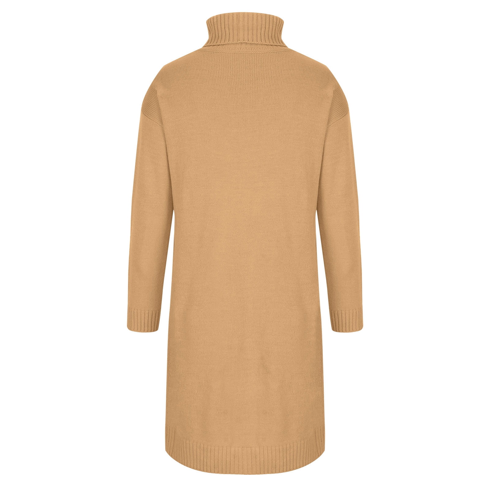 OSFVNOXV Turtleneck Sweater Dress for Women Long Sleeve Ribbed Knit Shirt Straight Leg Soft Cozy Pullover Mini Dress,S-3XL