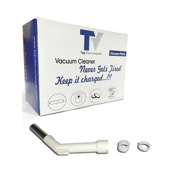 Replacement Part For Fit All Residential Vacuum Cleaner 1 1/4" Metal with Repair Kit White Curved Hose End # 32-1395-94
