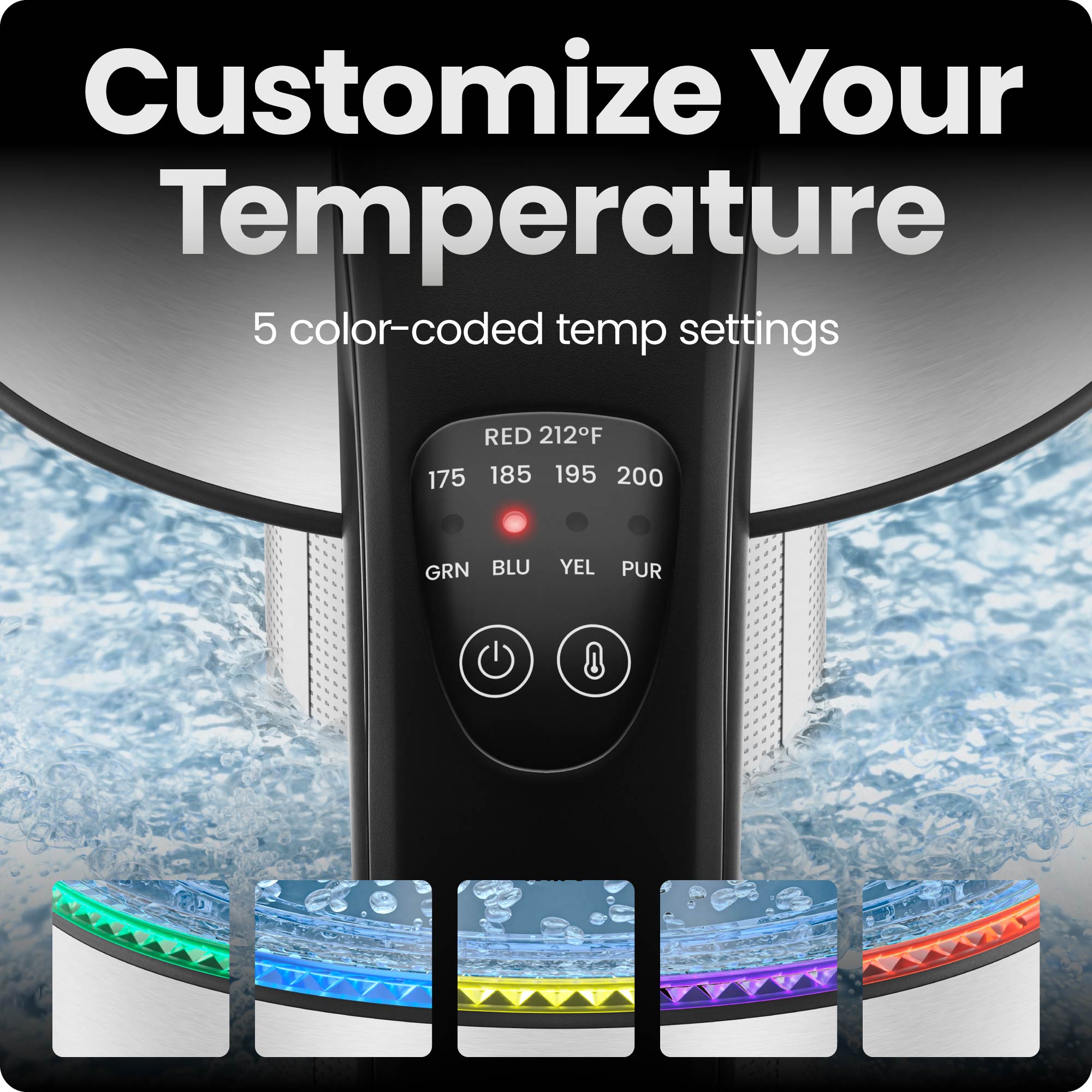 Chefman 1.8L Electric Glass Kettle with Temperature Control photo 7