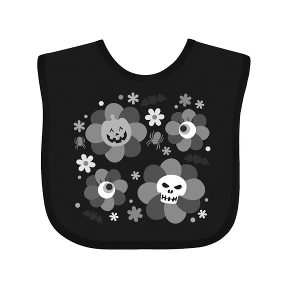 Inktastic Retro Halloween Flowers Boys or Girls Baby Bib
