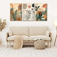 thumbnail image 2 of 3 Pcs Orange Boho Plants Wall Art Burnt Orange Botanical Poster Prints Wall Decor Pictures Abstract Floral poster Paintings for Bedroom Office Dining Kitchen Home Decoration, 2 of 6