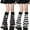 Gray B, variant on Women Knit Leg Warmers Ladies Y2K Streetwear Leg Warmers Harajuku Leg Cover Punk Goth Star Leg Warmers 2 Pair