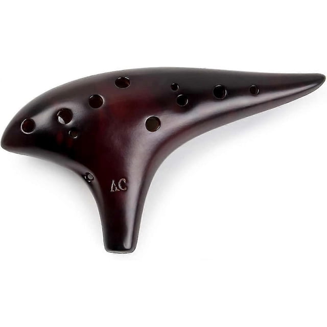 12 Holes Ocarina Alto C Smoked Straw Ceramic Ocarinas With Protective Bag Starter Song Boo