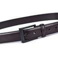 thumbnail image 4 of Beltox Men Coffee Belt Casual Dress Jeans 1.25” Wide w Black Buckle 38, 4 of 6