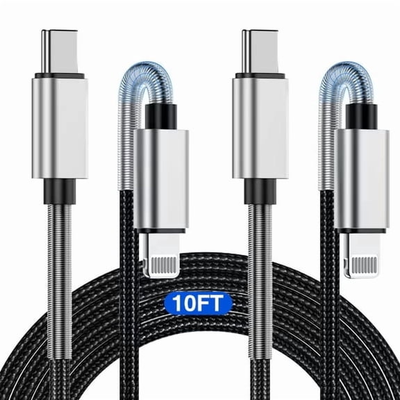 2Pack 10FT iPhone Fast Charger Cable,[MFi Certified] Long USB C to L Cable,Fast Charging iPhone Charger Cord for Apple iPhone 14/14 Pro Max/13 Mini/12/11/XS/XR/8/7Plus,iPad Case