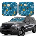 thumbnail image 2 of Bingfone Cute Colorful Owls And Trees Print 2-Piece Sun Shade Front Windshield - Foldable Car Front Window Sunshades For Most Sedans Suv Truck - Small, 2 of 7