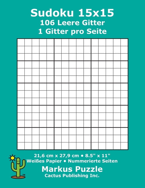 Sudoku 15x15 106 Leere Gitter 1 Gitter Pro Seite 21 6 Cm X 27 9 Cm 