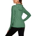 thumbnail image 5 of Pinspark Women's UPF 50+ Sun Protection Hoodie Jacket Cooling Long Sleeve Athletic Running Shirt Lightweight Full Zip Workout Top for Hiking Travel, 5 of 6