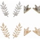 thumbnail image 1 of 8 piezas (4 pares) Broches de aleación con forma de triángulo/hoja en 4 colores, diseño calado, unisex, bronce/dorado/plateado/oro rosa, 1 of 6