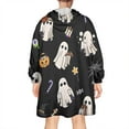 thumbnail image 2 of Wearable Oversized Blanket,Halloween Ghosts with Costumes Wearable Blanket Hoodie for Adults,Cozy Hooded Blankets with Super Pockets,Super Warm Fuzzy Pullover for Women & Men, 2 of 6