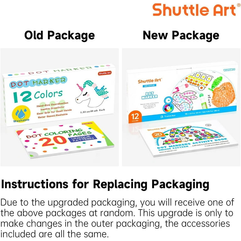 Shuttle Art Dot Makers 12 Colors Bingo Daubers with 20 Patterns