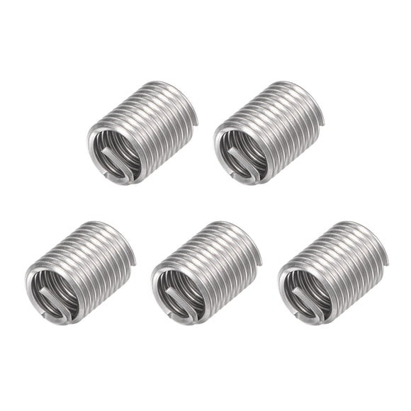 Unique Bargains 7/16-14 UNC 2.0D 304 Stainless Steel Wire Thread Inserts Screw Repair Sleeve 5 Pack