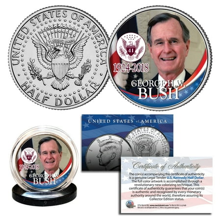 War Commemorative Half Dollars - GEORGE BUSH 41st President 1924-2018 Commemorative Kennedy JFK Half Dollar Coin
