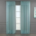 thumbnail image 6 of 3S Brother's Blue Linen Look Extra Long Set of 2 Panels Sheer Curtains Rod Pocket & Back Tab Home Décor Window Custom Made Drapes 10-30 Ft. Long -Made in Turkey Each Panel (100"W x 264"L), 6 of 6