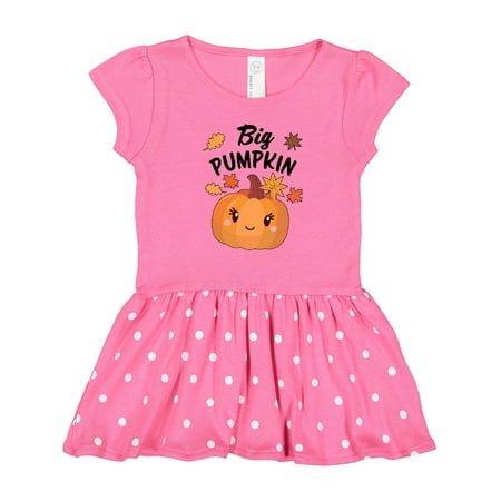 

Inktastic Big Pumpkin with Fall Leaves Gift Toddler Girl Dress
