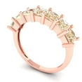 thumbnail image 2 of 2.03 ct Brilliant Princess Cut Natural Morganite 18K Rose Gold Eternity Band SZ 4.25, 2 of 6