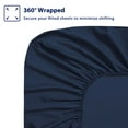 thumbnail image 5 of Subrtex Bed Sheets Wrinkle Resistant Premium Microfiber Deep Pocket Fitted Sheet, Navy, King, 5 of 7