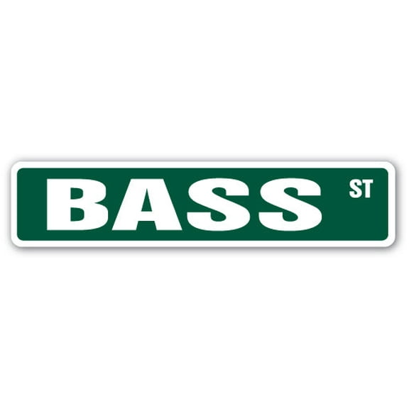 BASS Street Sign fish fishing boat hook funny | Indoor/Outdoor |  24" Wide