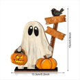 thumbnail image 5 of Decoración de Halloween de Madera con Forma de Fantasma, Cubo de Calabaza y Letrero - Decoración Festiva para el Hogar (2 Piezas), 5 of 5