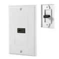 thumbnail image 3 of Extensor De Salida, Cubierta De Placa De Pared Blanca Para DVD De Cine En Casa Con Puertos Y USB, Instalación Fácil Directamente, Tamaño Estándar, Conectores Chapados En Oro, 3 of 7