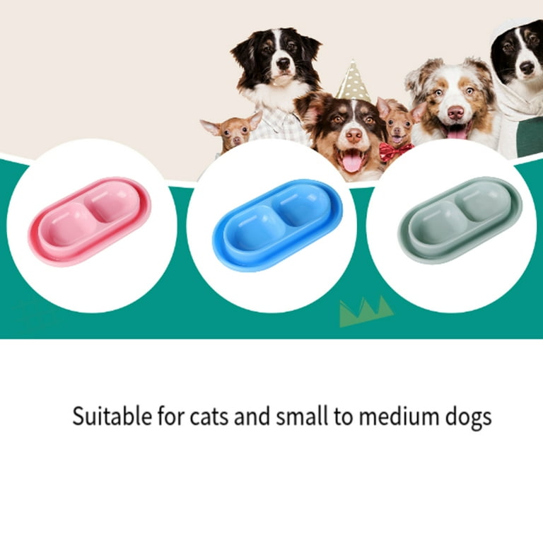 Double Cat Dog Bowls 2 in 1 Food and Water Bowls Dish with Moat