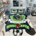thumbnail image 2 of Erosebridal Seattle Soccer City Bedding Sets King with Comforter, American Football Comforter Sets King Size, Vintage Rugby Reversible Duvet Insert, Microfiber Room Decorative, 3pcs, 2 of 8