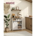 thumbnail image 2 of VASAGLE Buffet Cabinet, Coffee Bar Storage Cabinet, Sideboard with 1 Sliding Barn Door, Adjustable Shelves, Rustic White and Honey Brown, 2 of 5