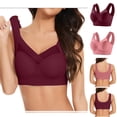 thumbnail image 1 of Lenpel Women's 2 Pc Seamless Bras Plus Size No Underwire Supportive Mesh Full Coverage Bralettes Everyday T Shirt Bras, 1 of 2