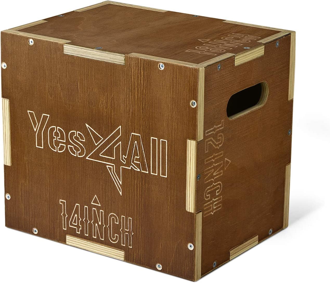 Yes4All Wooden Plyo Box for HIIT, HIIT Workout Vintage Espresso