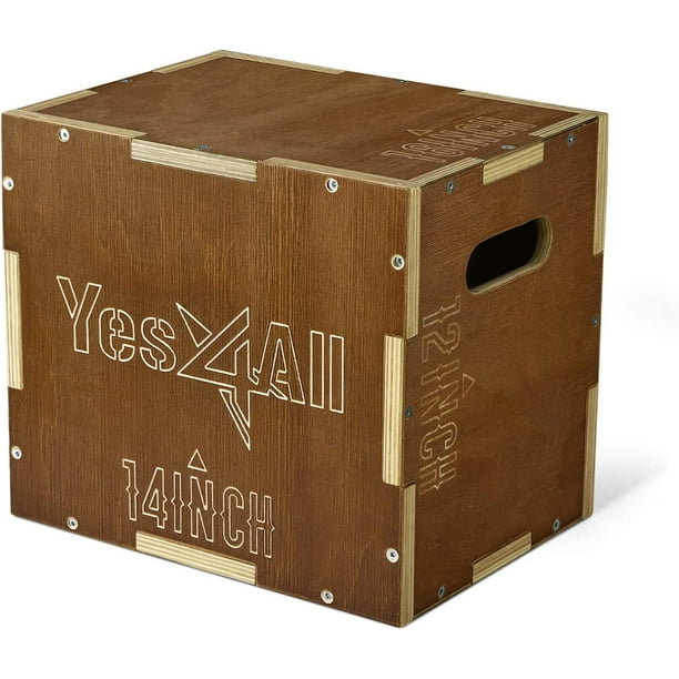 Yes4All 3 In 1 Plyo Box In Legno, Scatola Pliometrica Per Palestra Domestica E Allenamenti Allaperto Marrone Muschio 16 X 14 X 12~p104537173