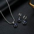 thumbnail image 3 of Maytalsory Alloy Two-Piece Round Zircon Pendant Set Anti-allergic And Anti-oxidant Lightweight And Comfortable green, 3 of 6