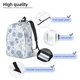 thumbnail image 3 of Disketp Retro ice blue snowflakes print Canvas Backpack Lightweight Travel Daypack Student Rucksack Laptop Backpack-Medium, 3 of 5
