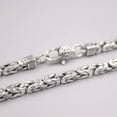 thumbnail image 2 of K-KED Real 925 Sterling Silver Necklace Women Men 4mm Byzantine Chain Link 24inchL, 2 of 9