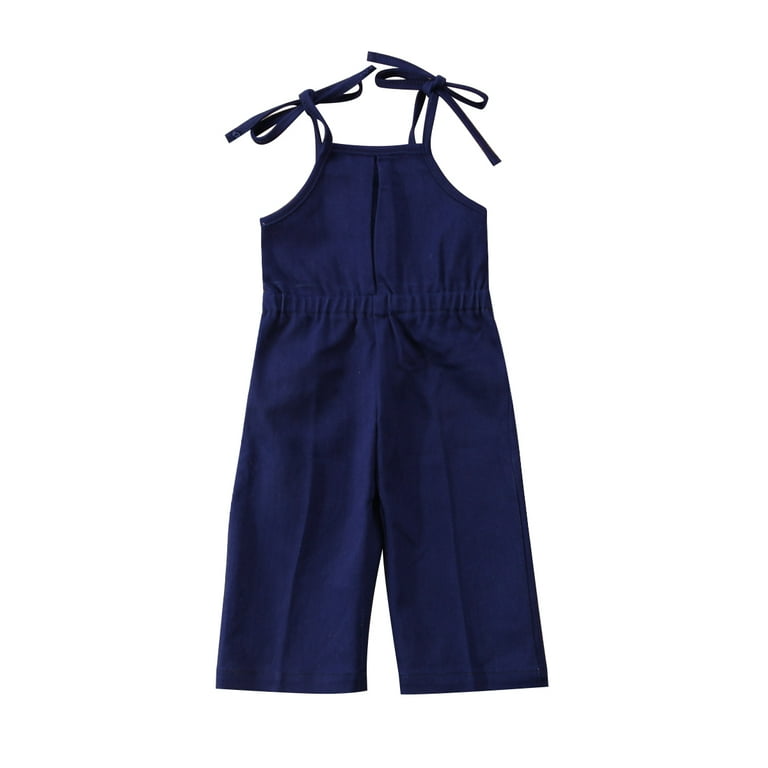 Qtinghua Toddler Baby Girls Denim Jeans Strap Sleeveless