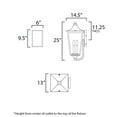 thumbnail image 5 of 40237CLBK Maxim Lighting Sutton Place VX - 3 Light Outdoor Wall Mount-25 Inches Tall and 13 Inches Wide, 5 of 5
