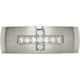 thumbnail image 4 of Stainless Steel Brushed With Cz Cross 7.75mm Band (Size 8) Made In China sr608-8, 4 of 5