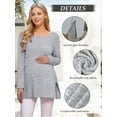 thumbnail image 4 of Maternity Clothes Long Sleeve Side Split Maternity Shirts Tops for Women, 4 of 6