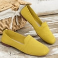 thumbnail image 5 of Women's Square Toe Flats Shoes Knitted Lightweight Casual Slip On Loafers Soft Comfort Breathable Mesh Work Ballet Shoes, 5 of 5