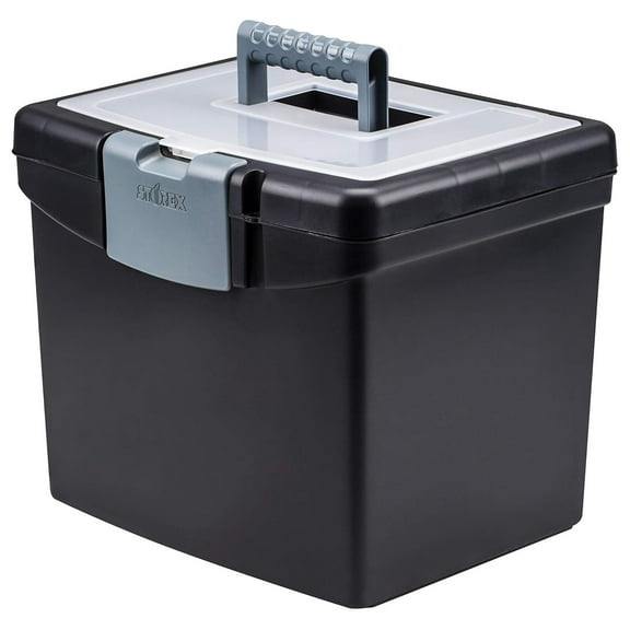Economy Portable File Box for Letter Size Hanging Files, Black (61502U01C)